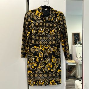 Vintage polyester flower power 70s mini dress size small